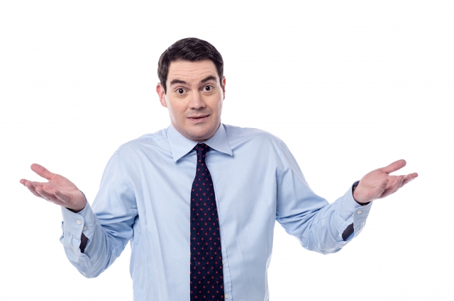 Customer shrugging shoulders